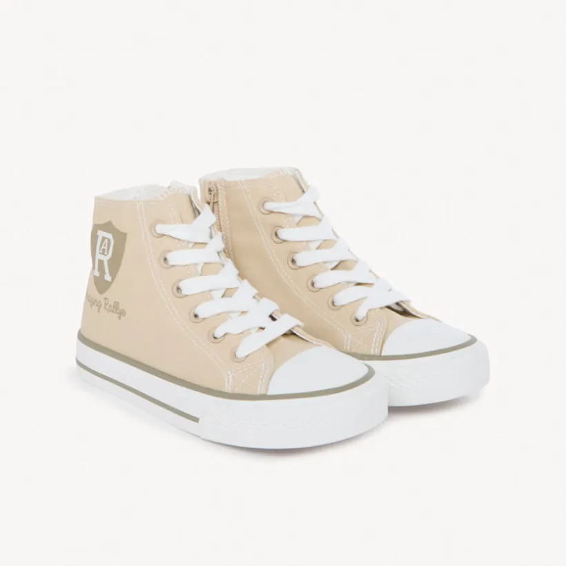 Hoge canvas sneakers met rits en wapenprint jongens