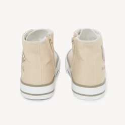Hoge canvas sneakers met rits en wapenprint jongens