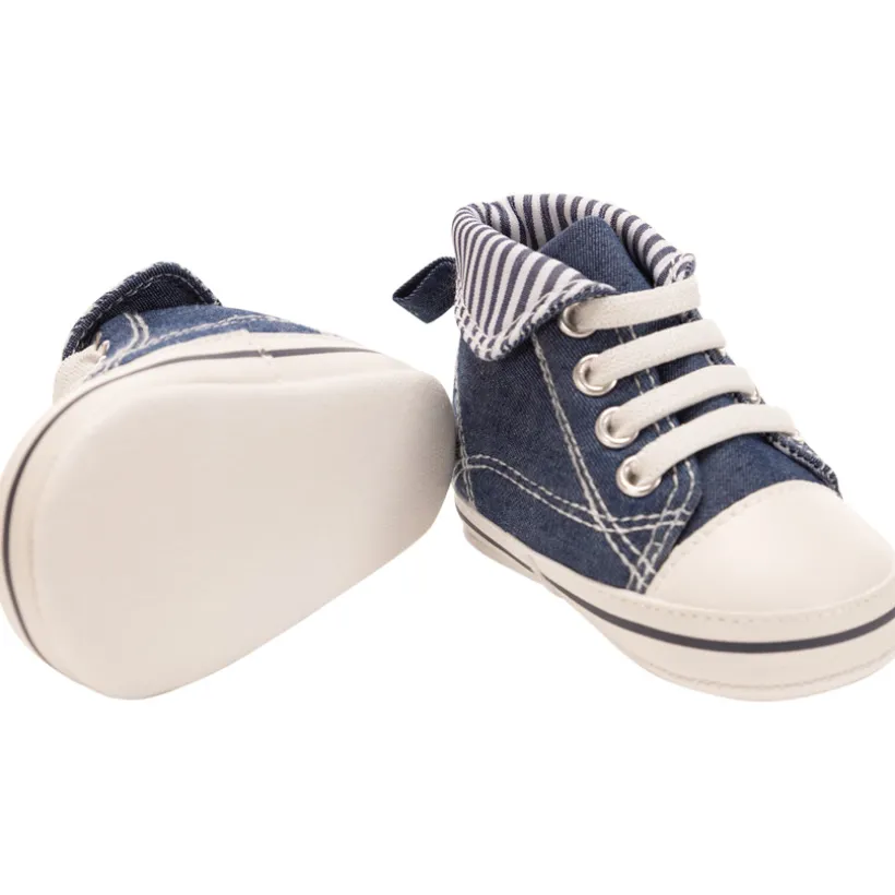 Hoge flexibele sneakers effect jeans voor baby jongen
