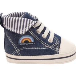 Hoge flexibele sneakers effect jeans voor baby jongen
