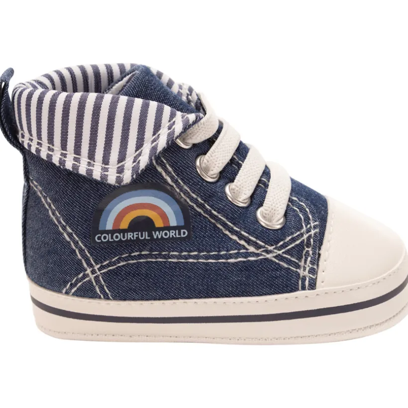 Hoge flexibele sneakers effect jeans voor baby jongen