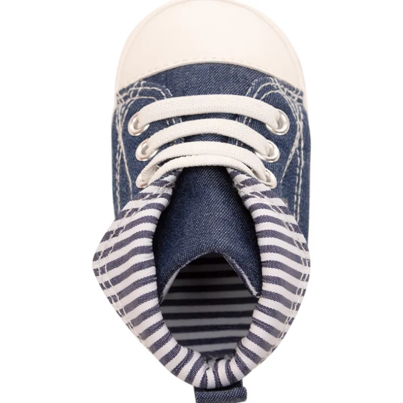Hoge flexibele sneakers effect jeans voor baby jongen