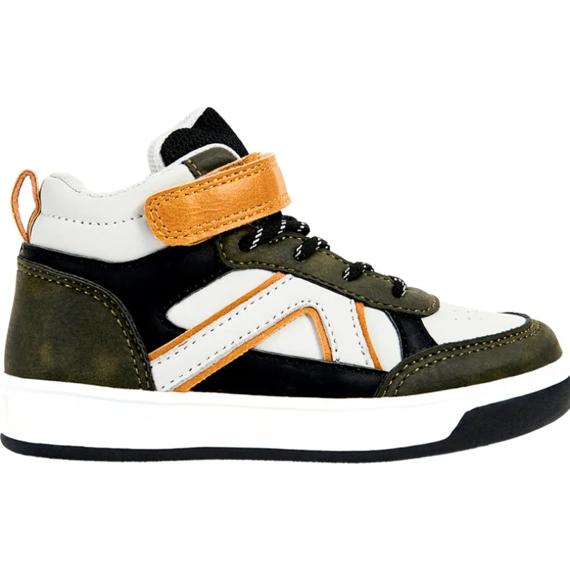 Hoge sneakers met kleurrijke inzetstukken en velcro jongens
