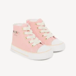 Hoge sneakers met rits en bedrukt canvas voor meisjesbaby's