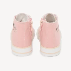 Hoge sneakers met rits en bedrukt canvas voor meisjesbaby's
