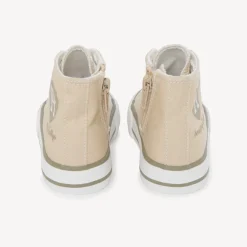 Hoge sneakers met rits in canvas met wapenprint voor babyjongen