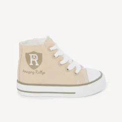 Hoge sneakers met rits in canvas met wapenprint voor babyjongen