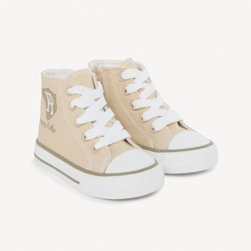 Hoge sneakers met rits in canvas met wapenprint voor babyjongen