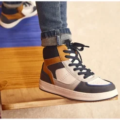 Hoge sneakers met ritssluiting en veters jongens