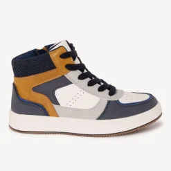 Hoge sneakers met ritssluiting en veters jongens