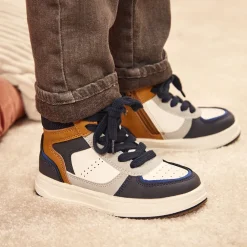 Hoge sneakers met ritssluiting en veters jongens
