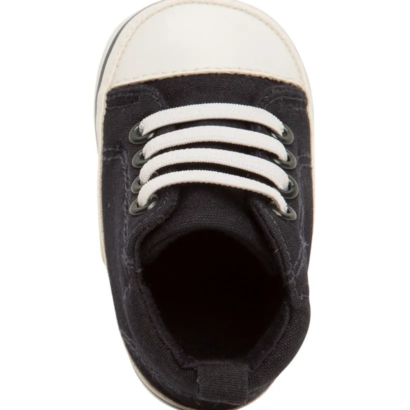 Hoge sneakers met veters van stof voor baby jongen
