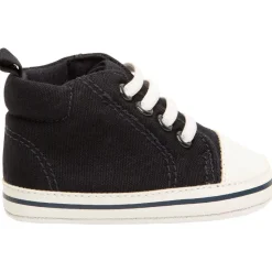 Hoge sneakers met veters van stof voor baby jongen