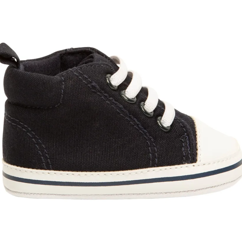 Hoge sneakers met veters van stof voor baby jongen