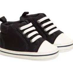 Hoge sneakers met veters van stof voor baby jongen