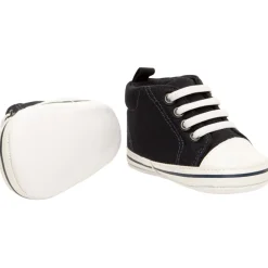 Hoge sneakers met veters van stof voor baby jongen