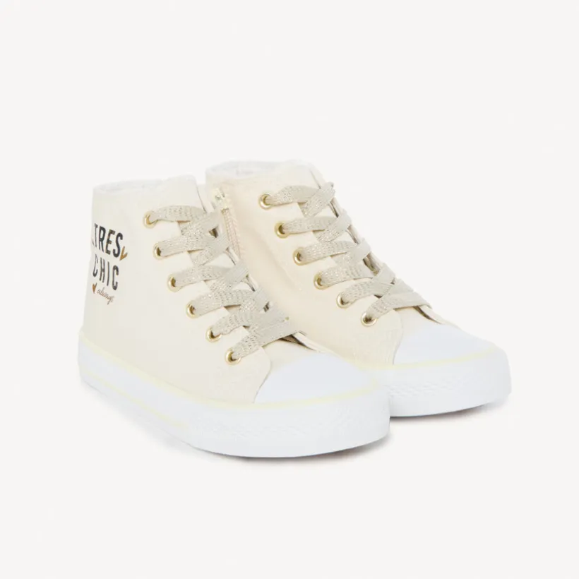 Hoge sneakers van stof met rits meisjes