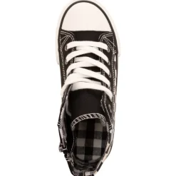 Hoge sneakers van stof met ruitpatroon en ritssluiting voor babyjongens