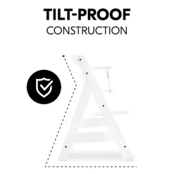 Hoge stoel Alpha + evolutief Europees beukenhout uit FSC®- Wit