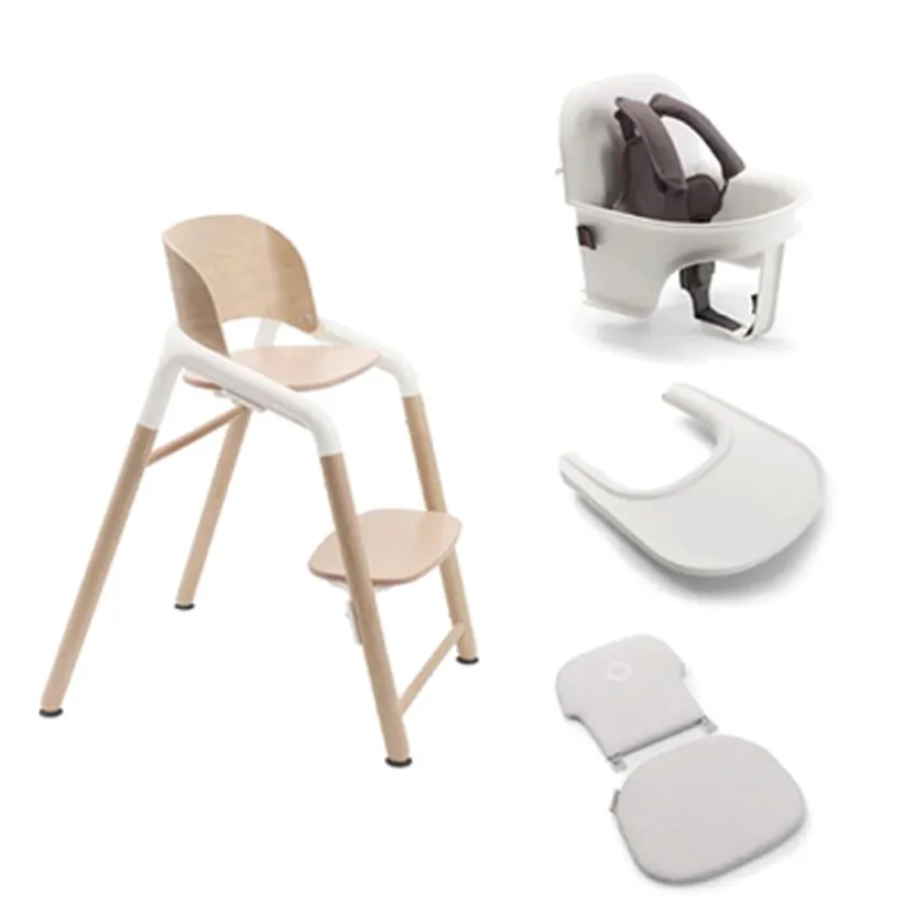 Hoge stoel evolutief Giraffe - Hout neutraal/Wit