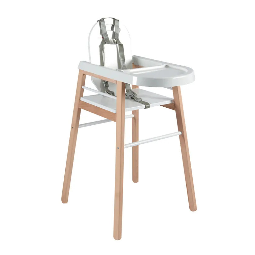 Hoge stoel Lili met afneembaar tablet – Hybride wit