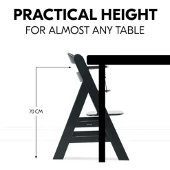 Hoge stoel meegroeiend Alpha+ Hout Zwart