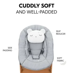 Hoge stoel meegroeiend Alpha+ & Alpha Newborn Natuur/Grey
