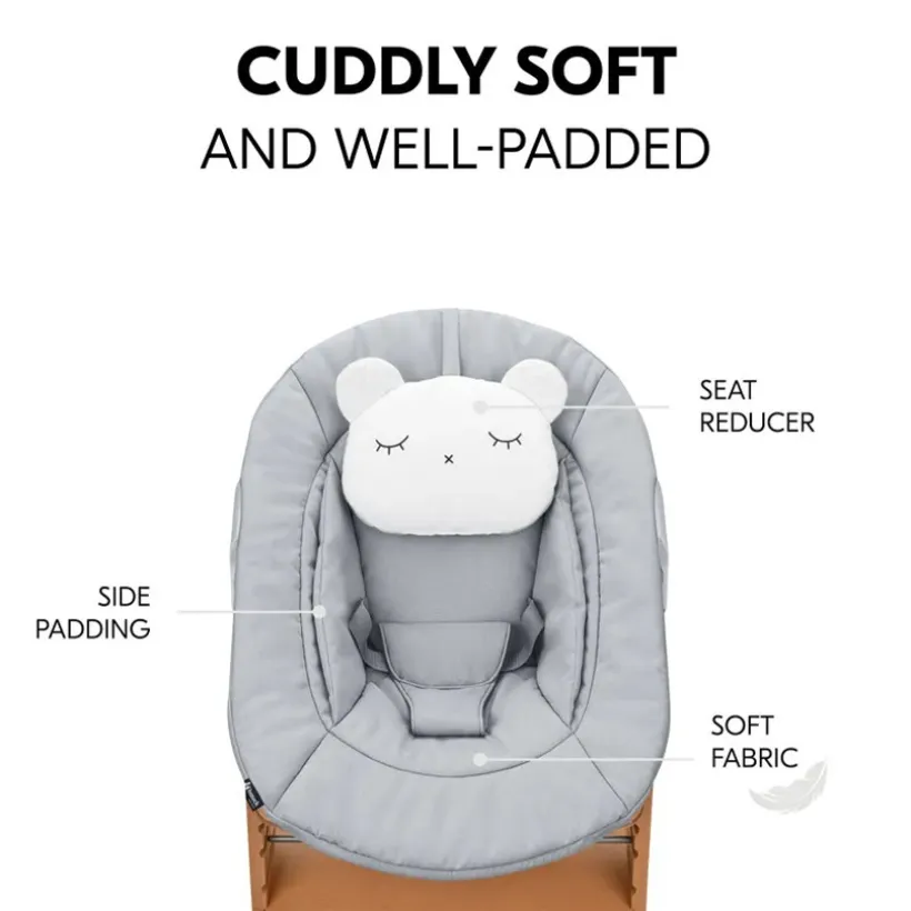 Hoge stoel meegroeiend Alpha+ & Alpha Newborn Natuur/Grey