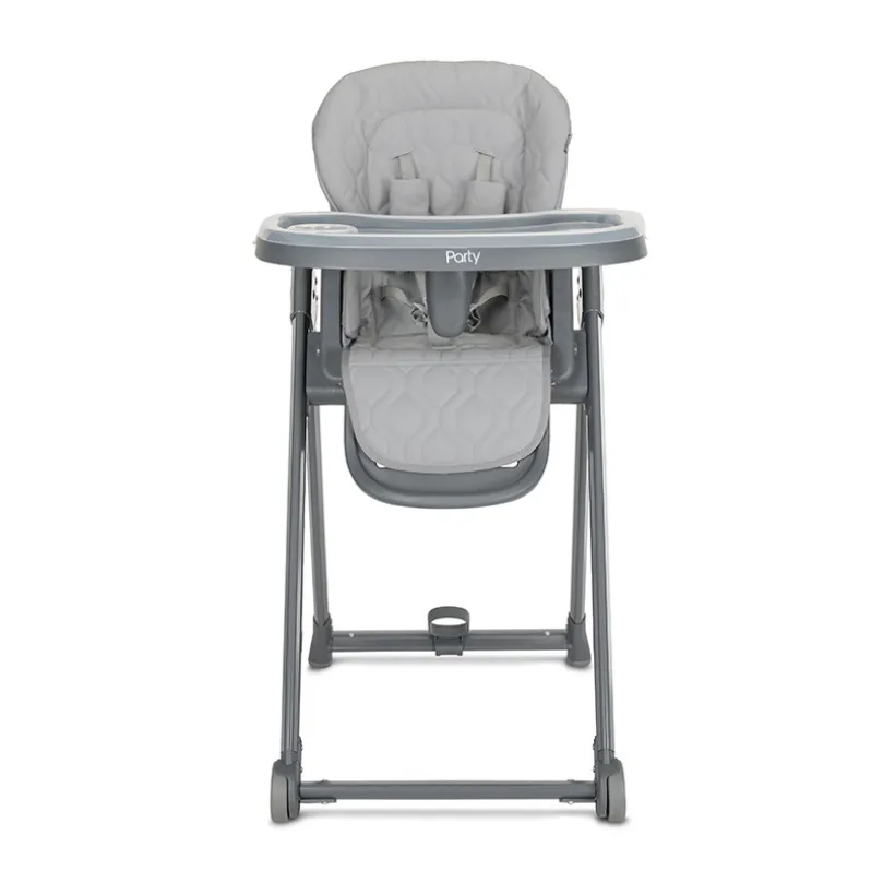 Hoge Stoel met wielen Party 6M+ Grijs