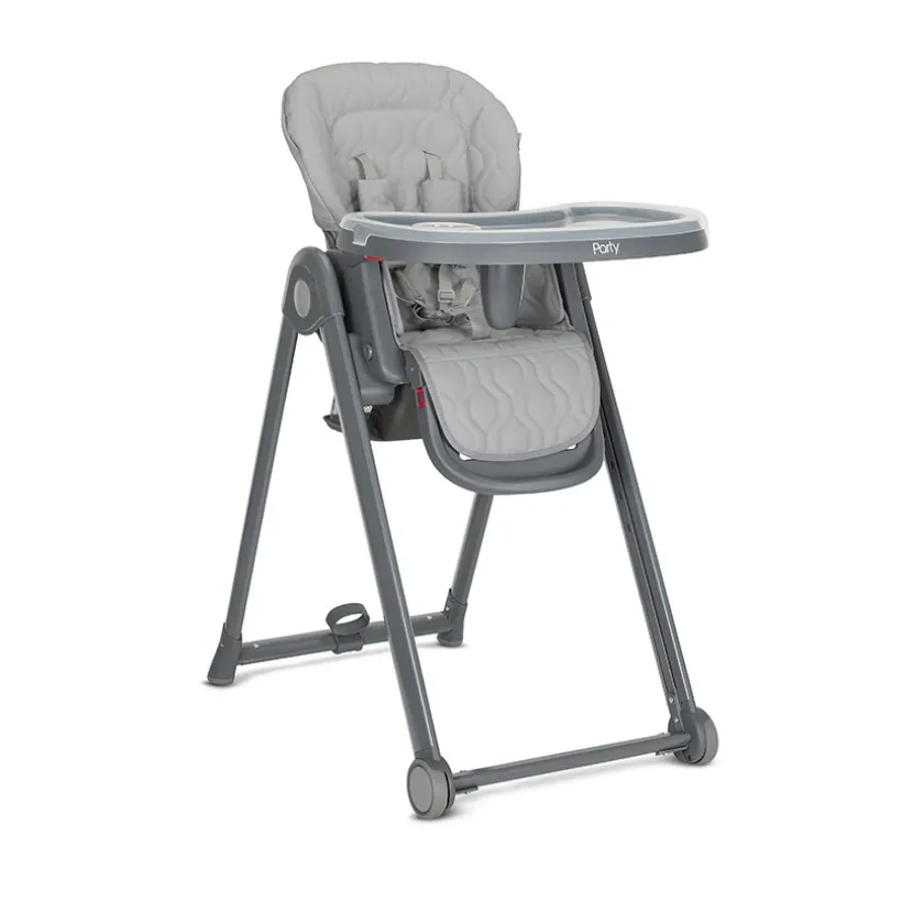 Hoge Stoel met wielen Party 6M+ Grijs