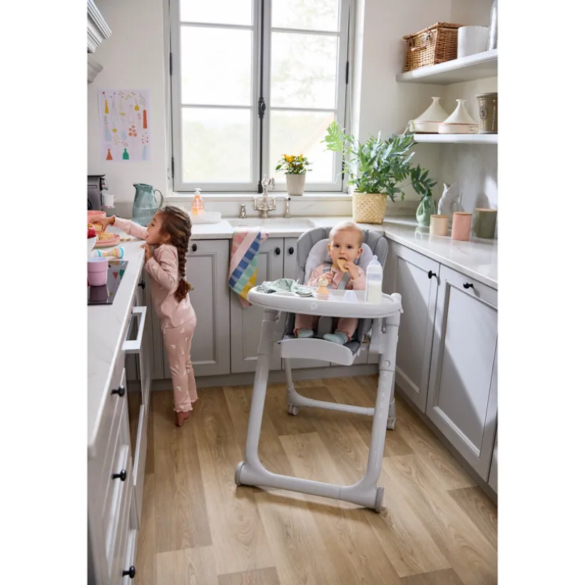 Hoge stoel multifunctioneel Harper grijs