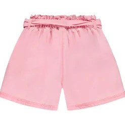 Hoge taille twill short met strikceintuur meisjes