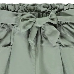 Hoge taille twill short met strikceintuur meisjes