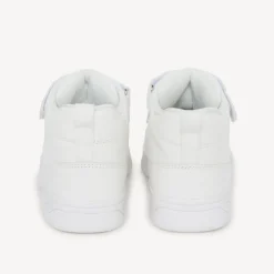 Hoge witte sneakers jongens met klittenband en elastische veters