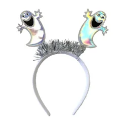 hoofdband met spookjes op veer en zilverkleurige slinger