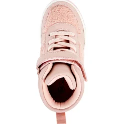 Hoogtop sneakers met roze moumoutte, veters en velcro meisjes