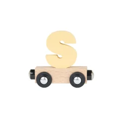 Houten "J" wagen - geel