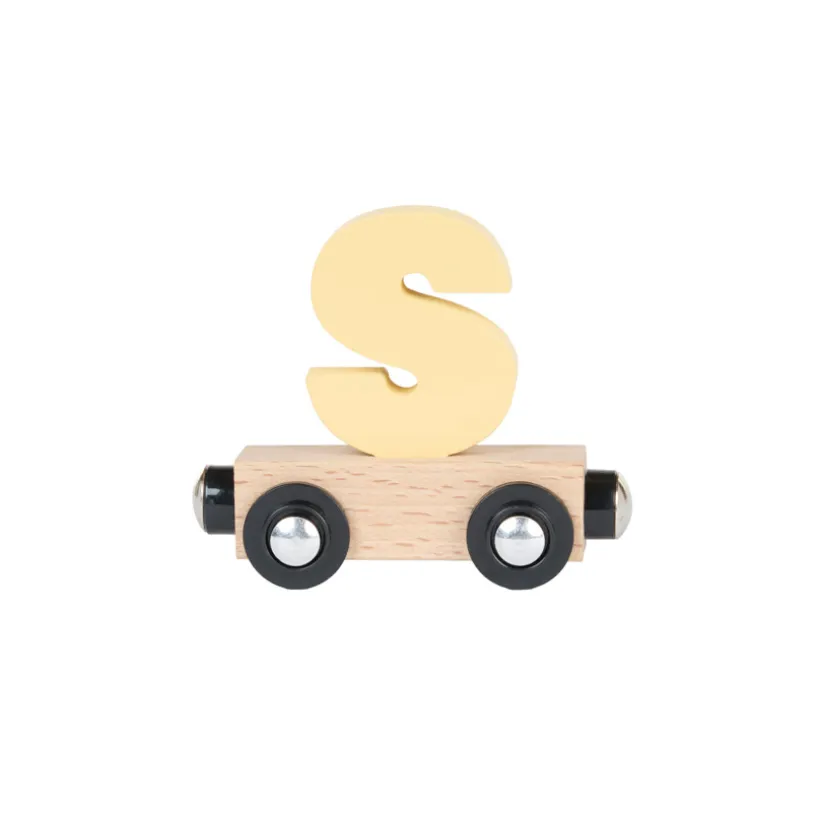 Houten "J" wagen - geel