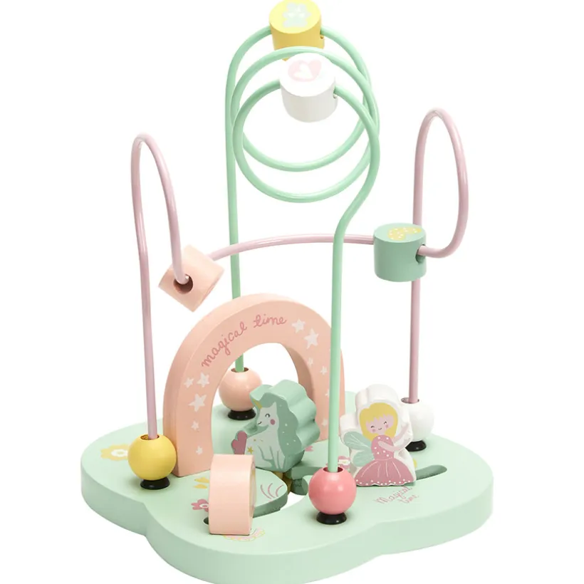 Houten kralenlabyrint met spiraal Little Poesy