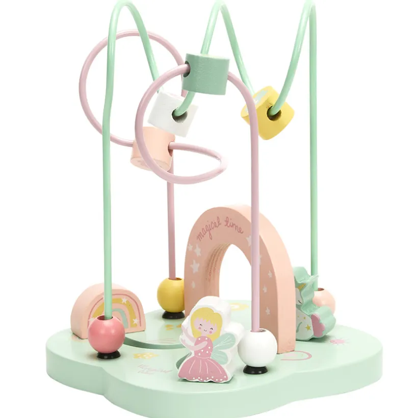 Houten kralenlabyrint met spiraal Little Poesy