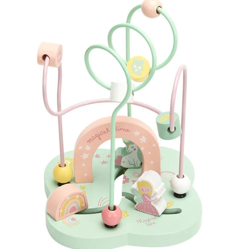 Houten kralenlabyrint met spiraal Little Poesy