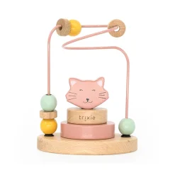 Houten kralenlabyrint Mrs Cat