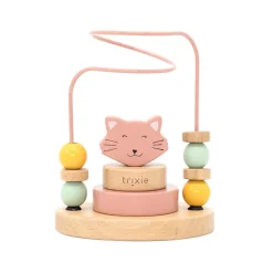 Houten kralenlabyrint Mrs Cat