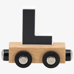 Houten letter L met magneten voor kleurrijke treindecoratie