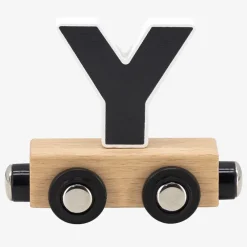 Houten letter Y met magneten voor kleurrijke trein decoratie