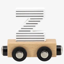 Houten letter Z met magneten voor kleurrijke trein