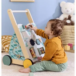 Houten Loop- en Activiteitenwagen Happy Wild