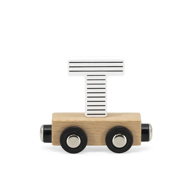 Houten magnetische trein letter T van Tryco