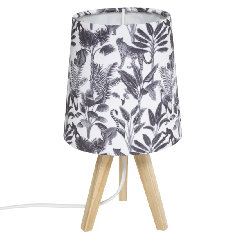 Houten nachtlamp jungleprint