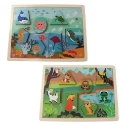 Houten puzzel met Dieren 7STKS 12M+